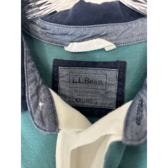 L.L. Bean Men's Green Casual Traditional Fit Long Sleeve Polo Shirt Size XXL - Picture 2 of 11